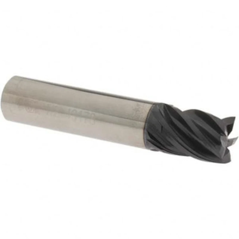 OSG 1/2, 5/8 LOC, 1/2 Shank Diam, 2-1/2 OAL, 5 Flute, Solid Carbide Square End Mill Single End, TiAlN Finish, Spiral ...